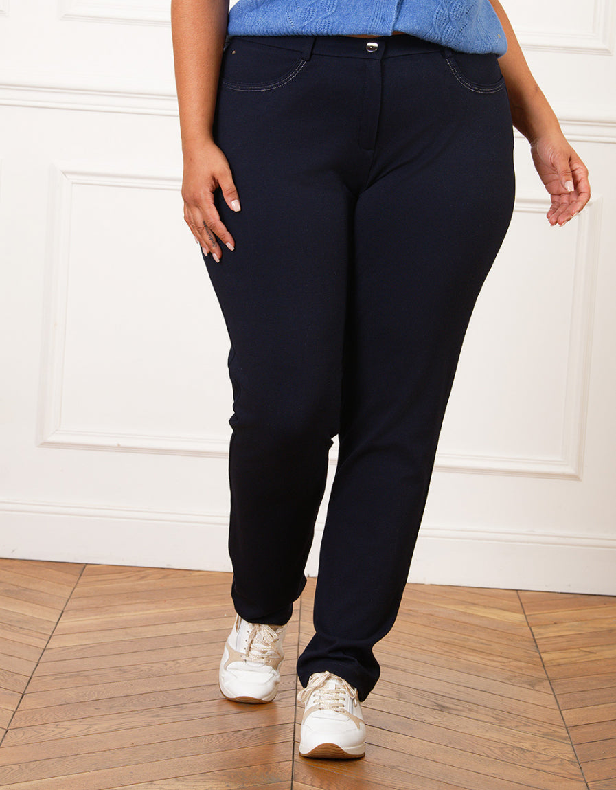 Pantalon regular marine - image 1