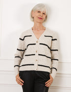 Cardigan laine rayures - image 1