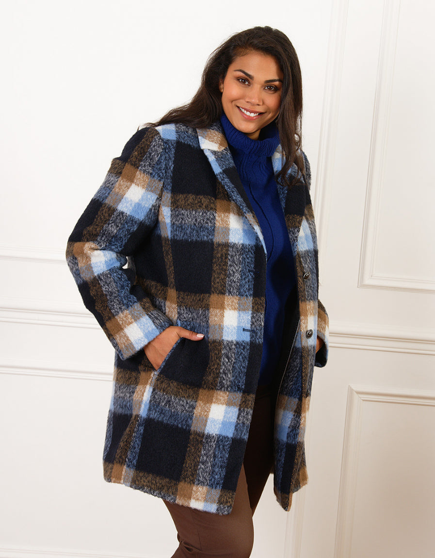 Manteau laine carreaux - image 1