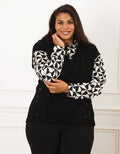 Pull 2 en 1 noir motif - image 1