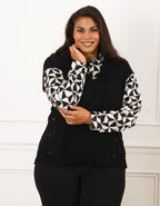 Pull 2 en 1 noir motif - image 1