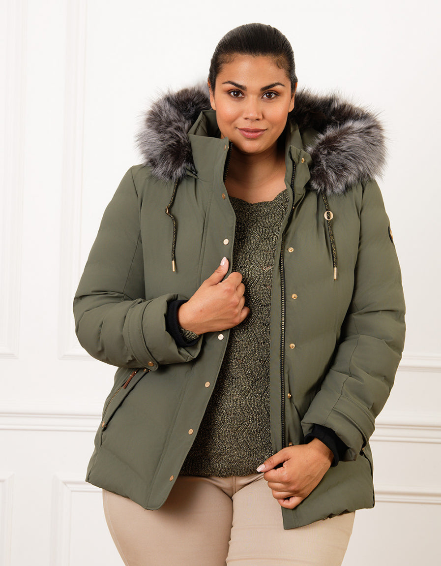 Parka kaki détails or - image 1