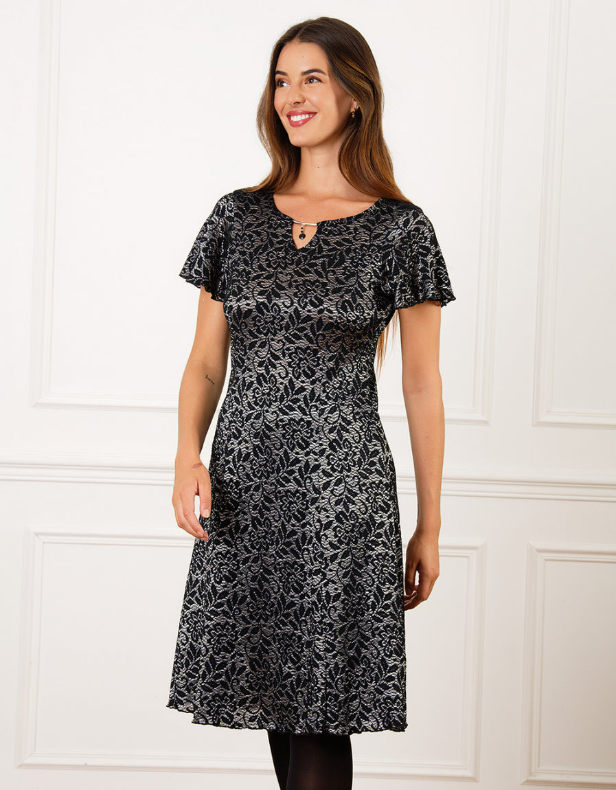 Robe chic noire dentelle - image 1