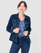 Veste jean coton bleu - image 2