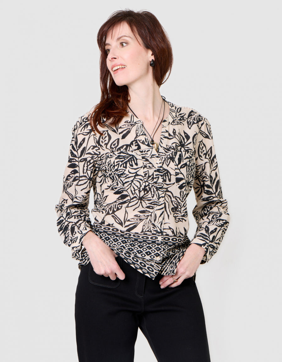 Chemisier coton beige - image 2