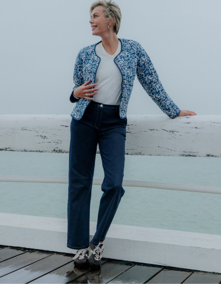 Jean large coton bleu - image 1