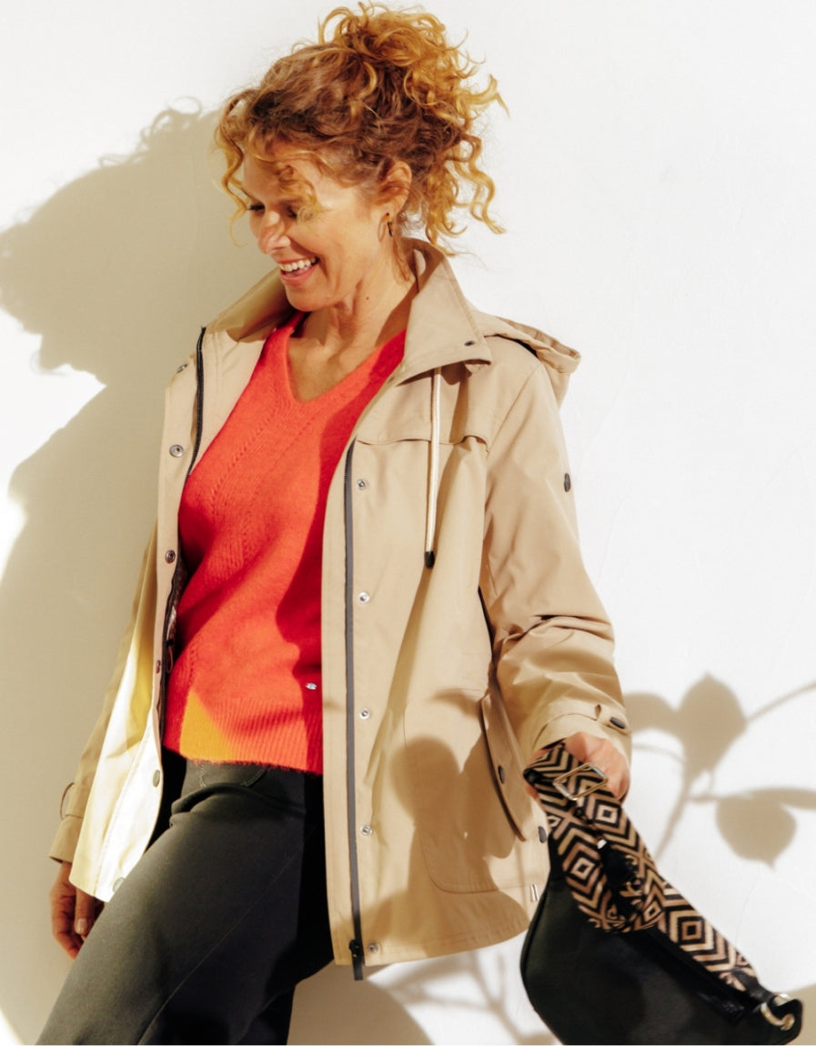 Parka déperlante beige - image 1