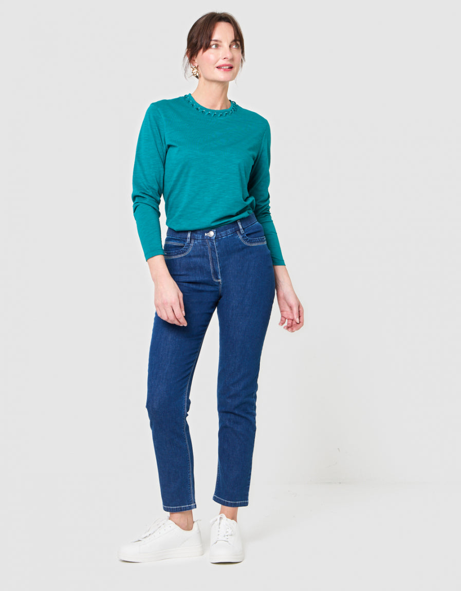 Jean regular 7/8è bleu - image 1