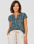Blouse motif bleu - image 1