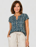 Blouse motif bleu - image 1