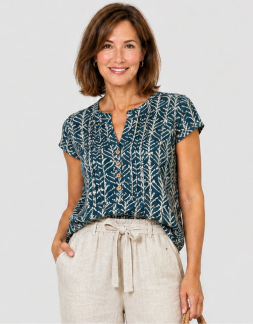 Blouse motif bleu - image 1