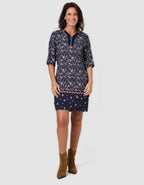 Robe motif bleu marine - image 1