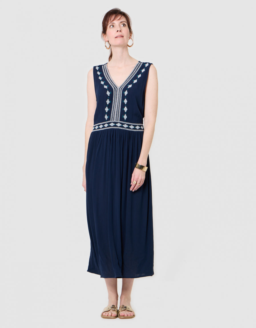 Robe longue marine - image 1