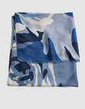 Foulard motif floral bleu - image 1