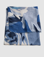 Foulard motif floral bleu - image 1