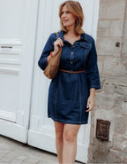 Robe jean coton bleu - image 1