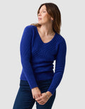 Pull maille laine bleu - image 1