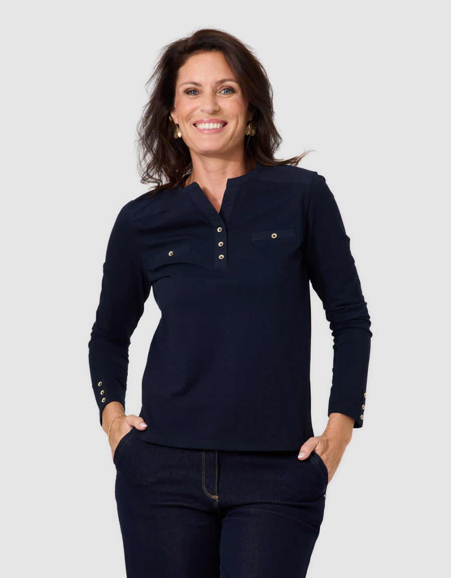 T-shirt coton marine - image 1