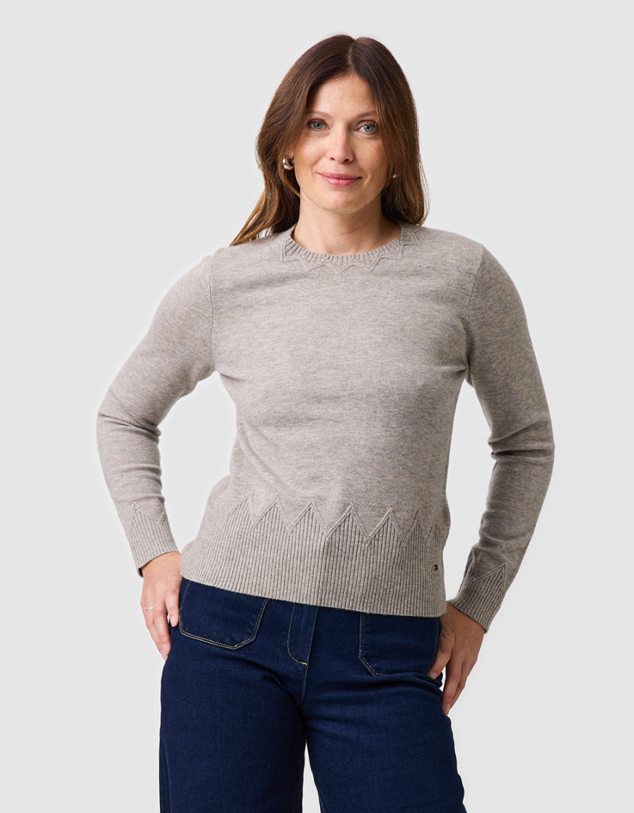 Pull maille modal taupe - image 1