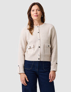 Gilet maille bouton beige - image 1