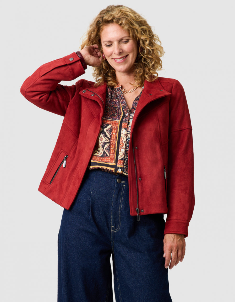 Veste velours rouge - image 1