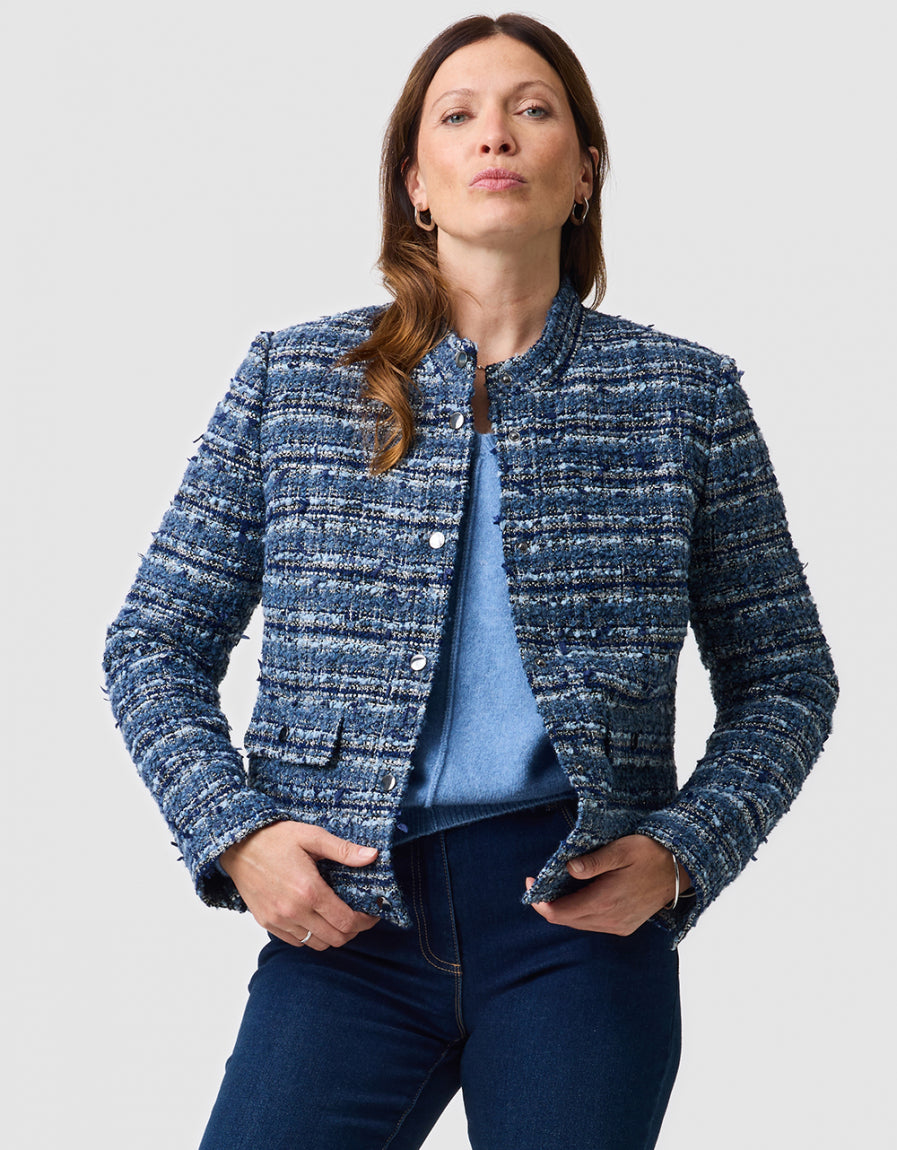Veste tweed laine bleu - image 1