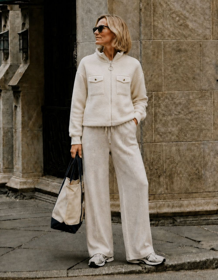 Pantalon maille écru - image 1