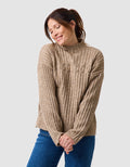 Pull torsade laine beige - image 1
