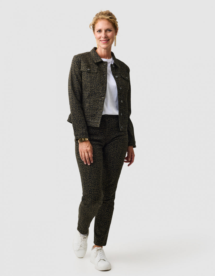 Pantalon imprimé vert - image 1