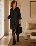 Robe imprimée coton vert - image 1