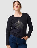T-shirt imprimé noir - image 1