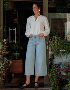 Jean large 7/8 bleu clair - image 1