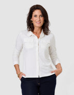 T-shirt boutons écru - image 1