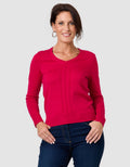 Pull fantaisie framboise - image 1