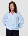 Blouse broderie bleu - image 1