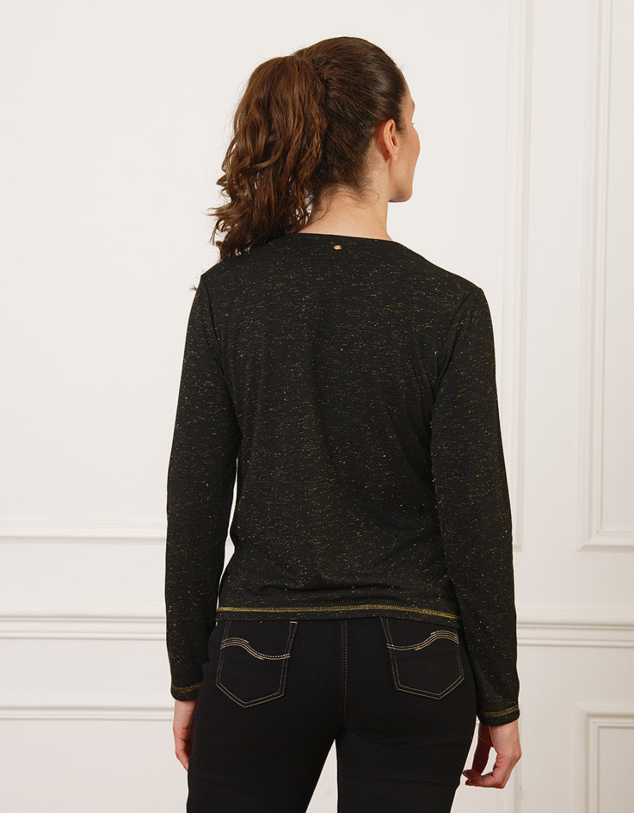 T-shirt noir brillant - image 2