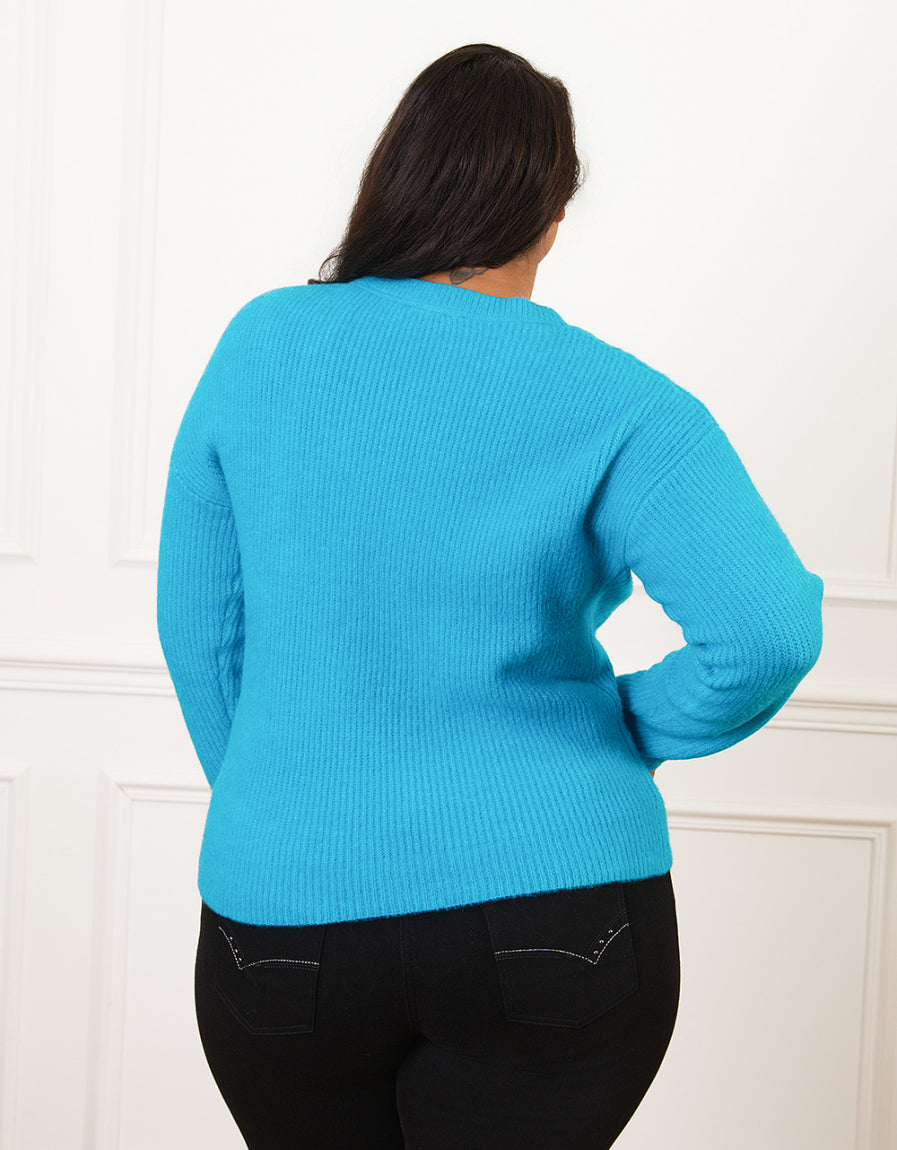 Pull chaud bleu turquoise - image 2