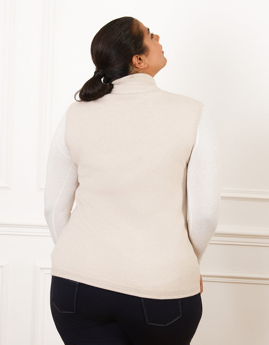 Gilet sans manches beige - image 2