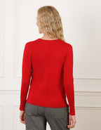 Pull col V rouge - image 2