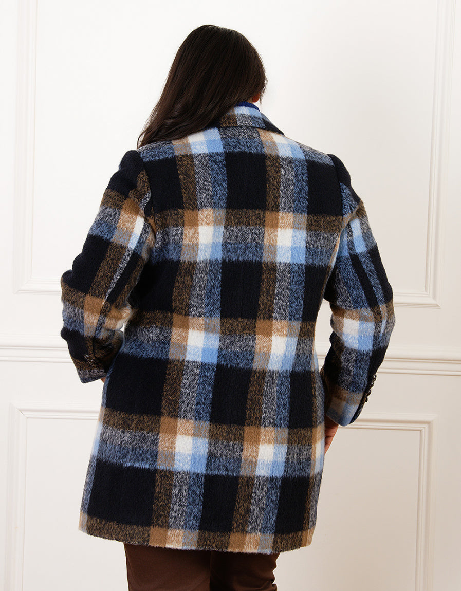 Manteau laine carreaux - image 2
