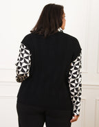 Pull 2 en 1 noir motif - image 2