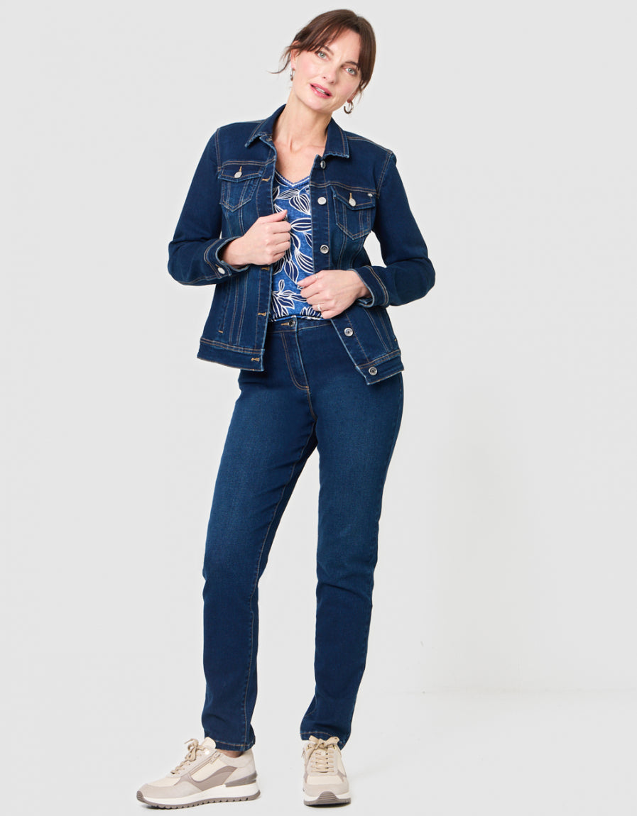 Veste jean coton bleu - image 3