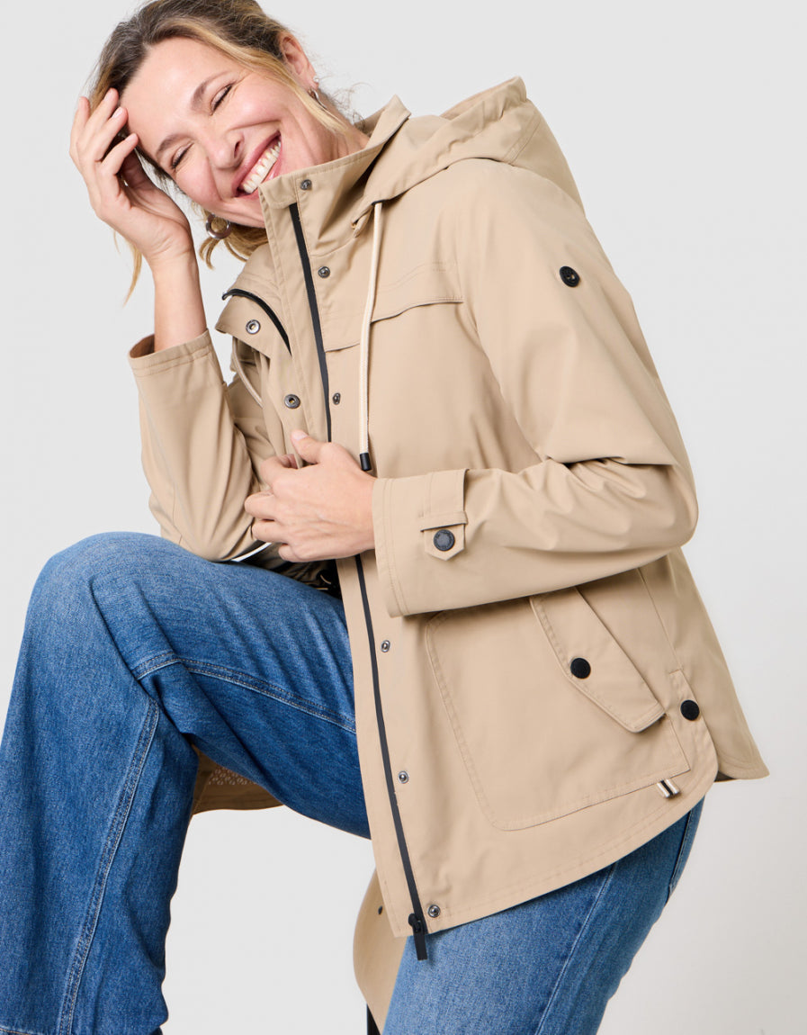 Parka déperlante beige - image 2