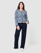 Veste motif bleu blanc - image 2