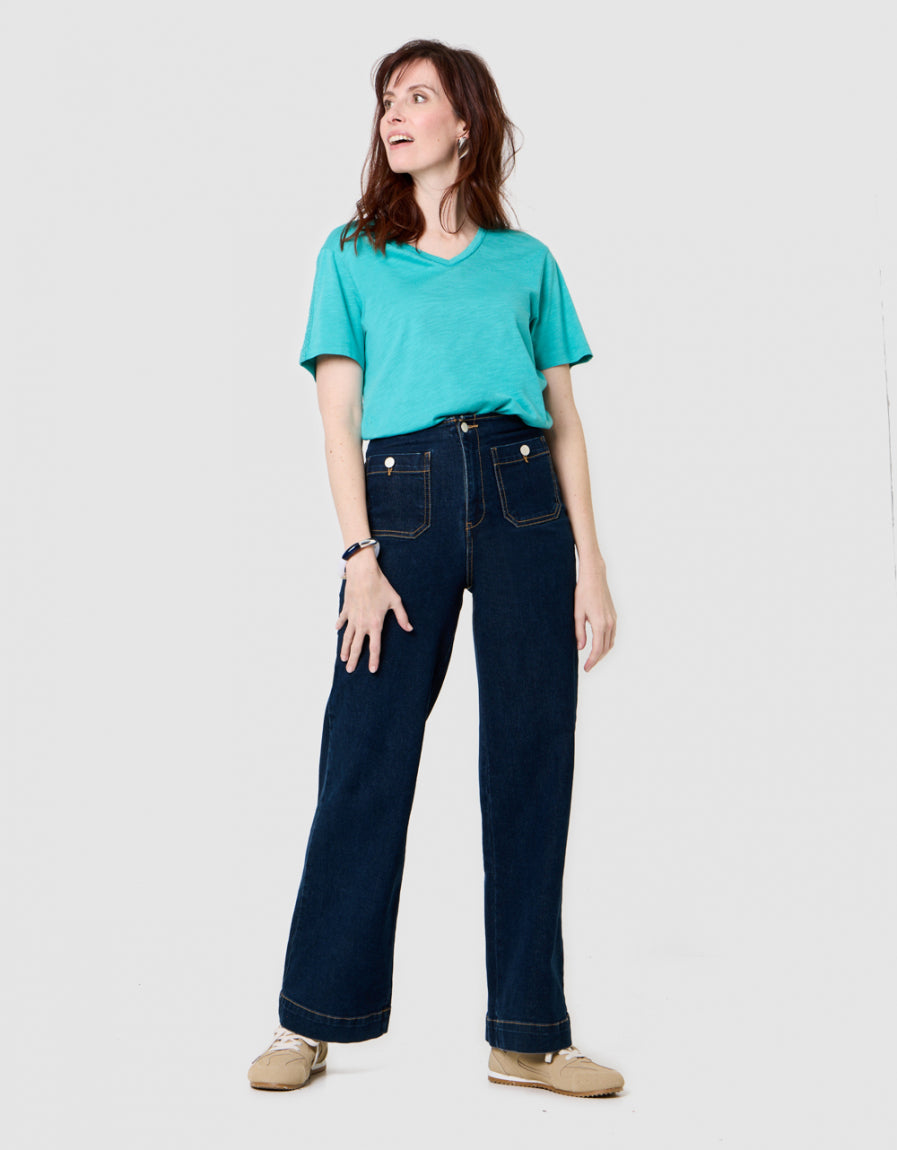 T-shirt coton modal bleu - image 2