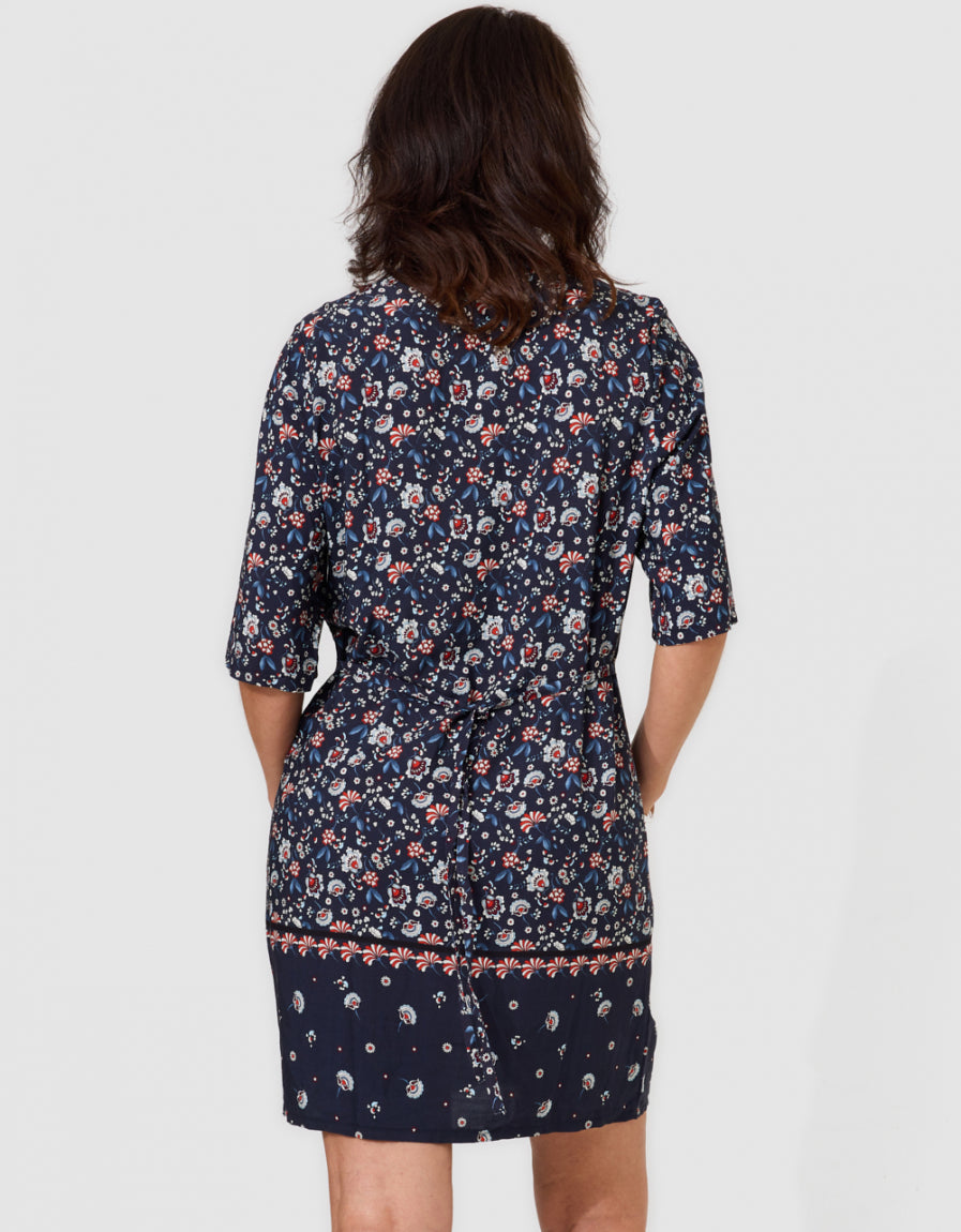 Robe motif bleu marine - image 2