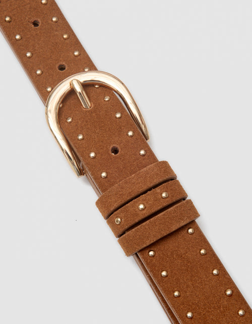 Ceinture clous cuir camel - image 2