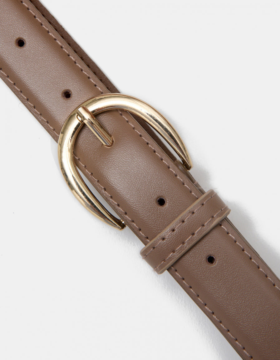 Ceinture cuir beige - image 2