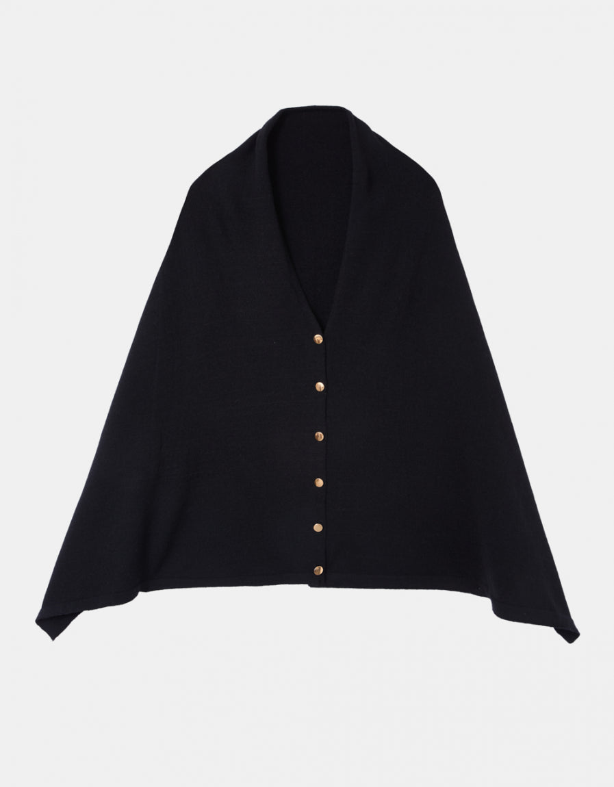 Poncho maille noir - image 2