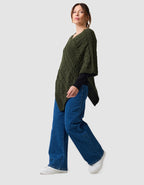 Poncho maille vert kaki - image 2